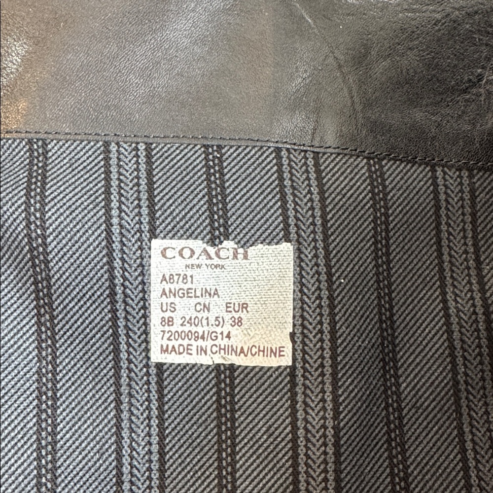 Coach Angelina Black Leather Heeled Boots - Picture 10 of 13